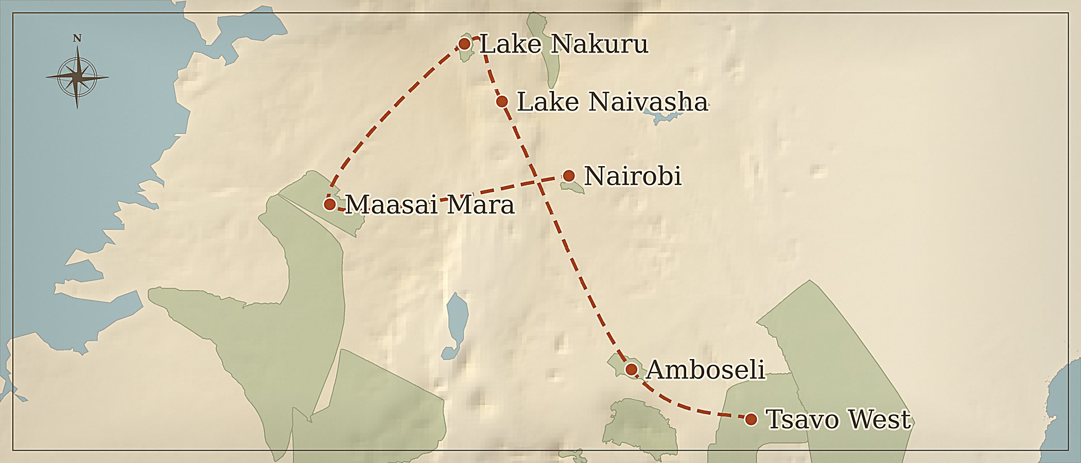 Route map — Big Kenya