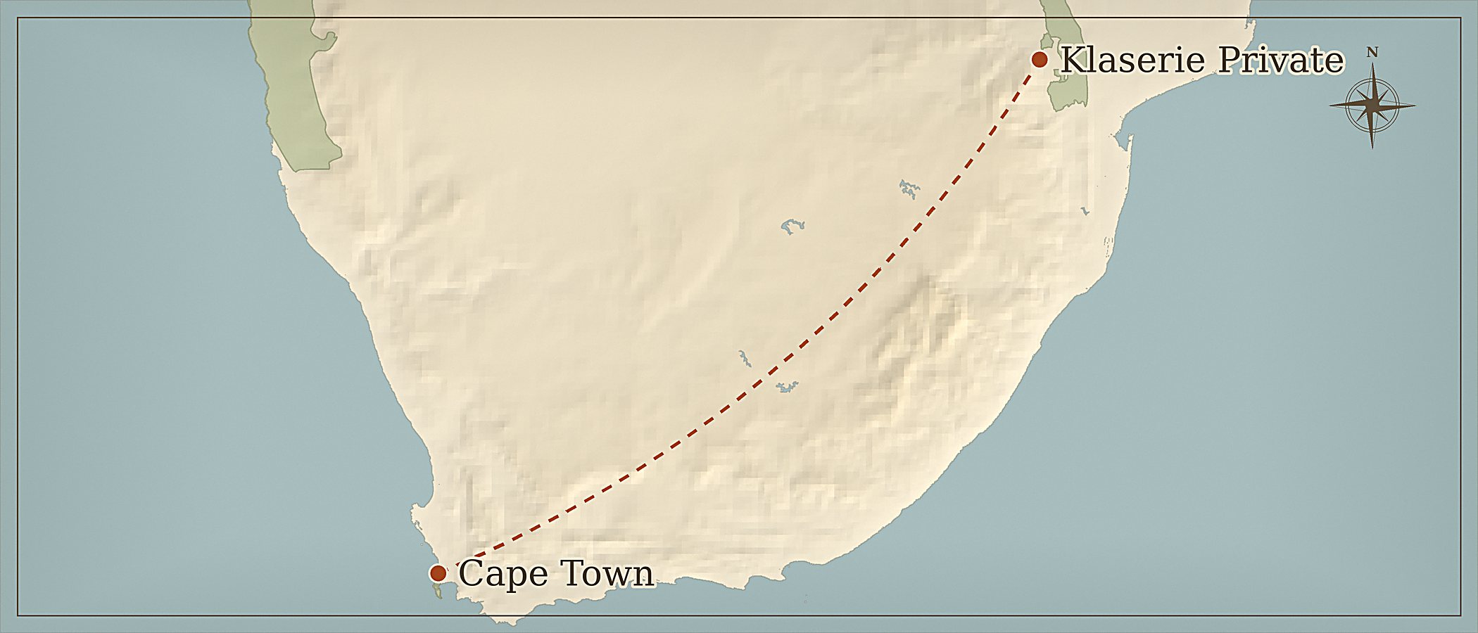 Mapa da rota — Cidade Do Cabo E Safari No Parque Nacional De Kruger (Standard)