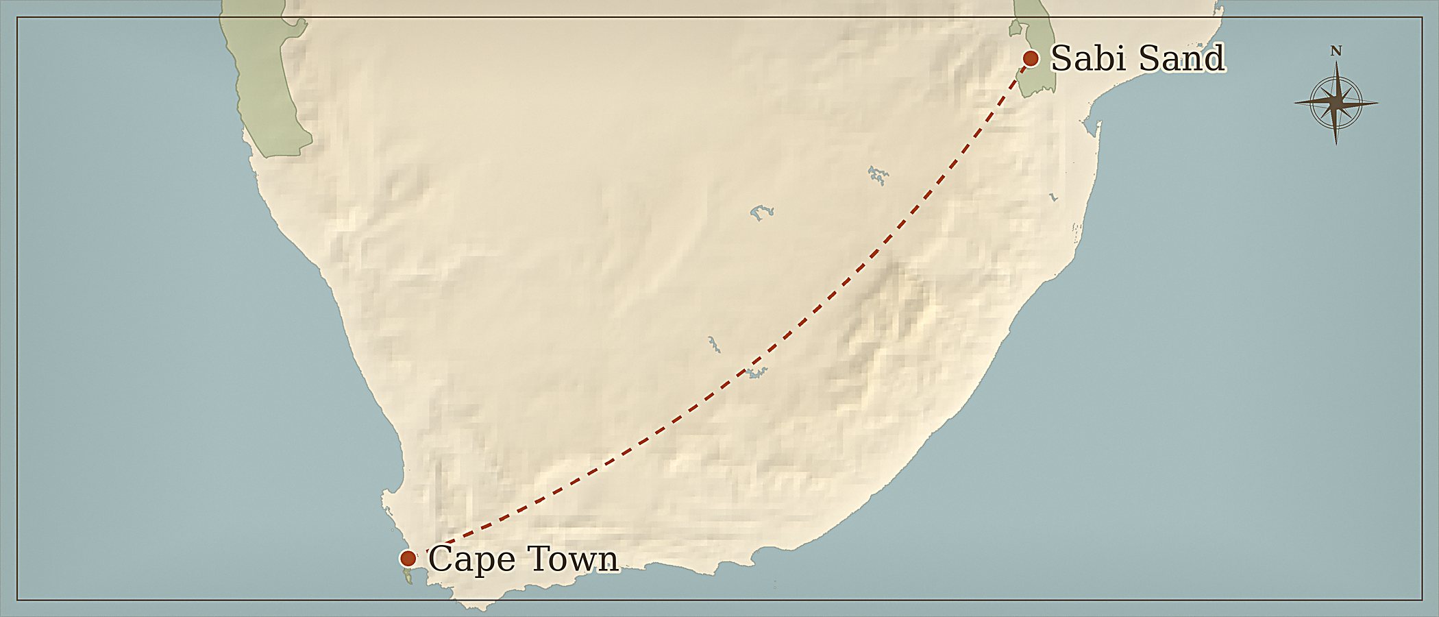 Mapa da rota — Cidade Do Cabo E Safari No Parque Nacional De Kruger (Superior)