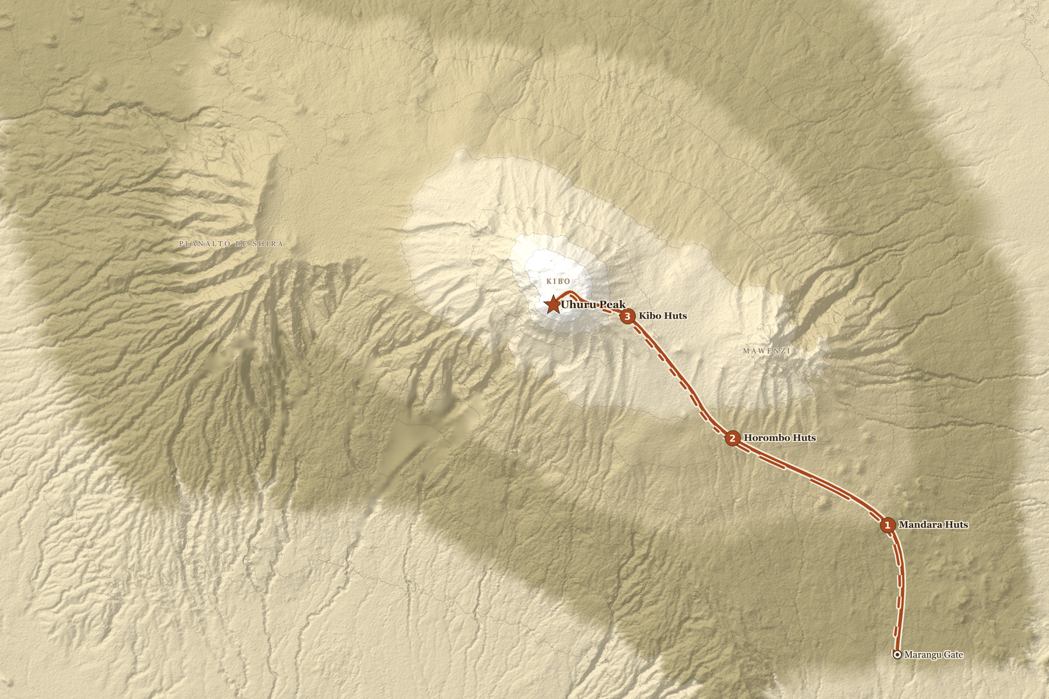 Route map — Marangu Route