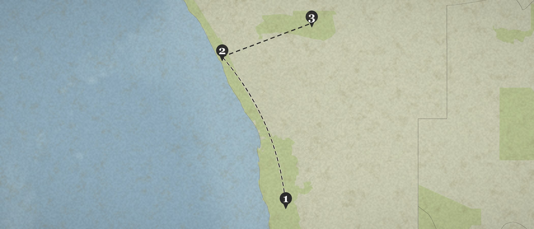 线路地图 — Namibia Fly In Luxury Safari
