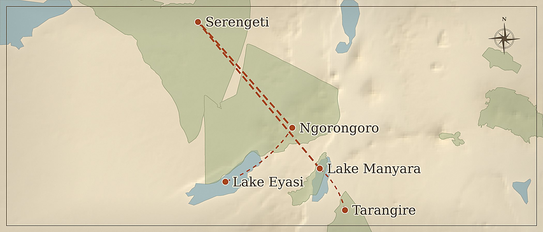 Mapa de la ruta — Alma de Tanzania