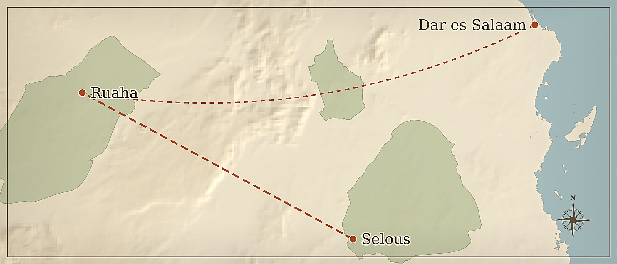 Mapa da rota — Sul selvagem